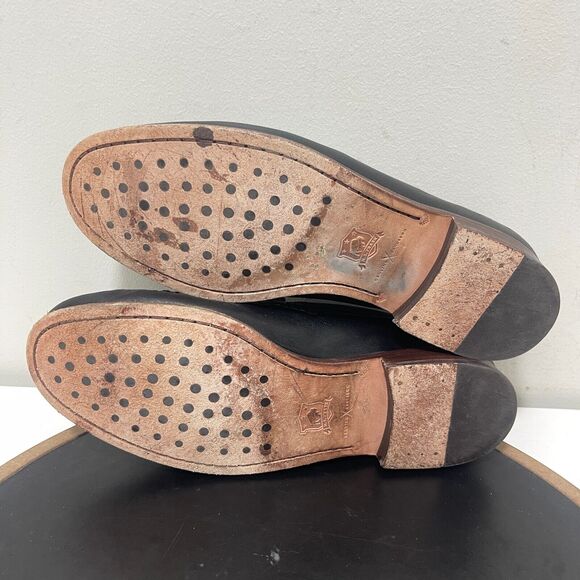 H.S. Trask Shoes Mens 9.5M Handsewn Loafers‎ Black Leather Slip On Driving Moc main image 8